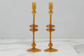 Glass Candlestick, Large, Amber