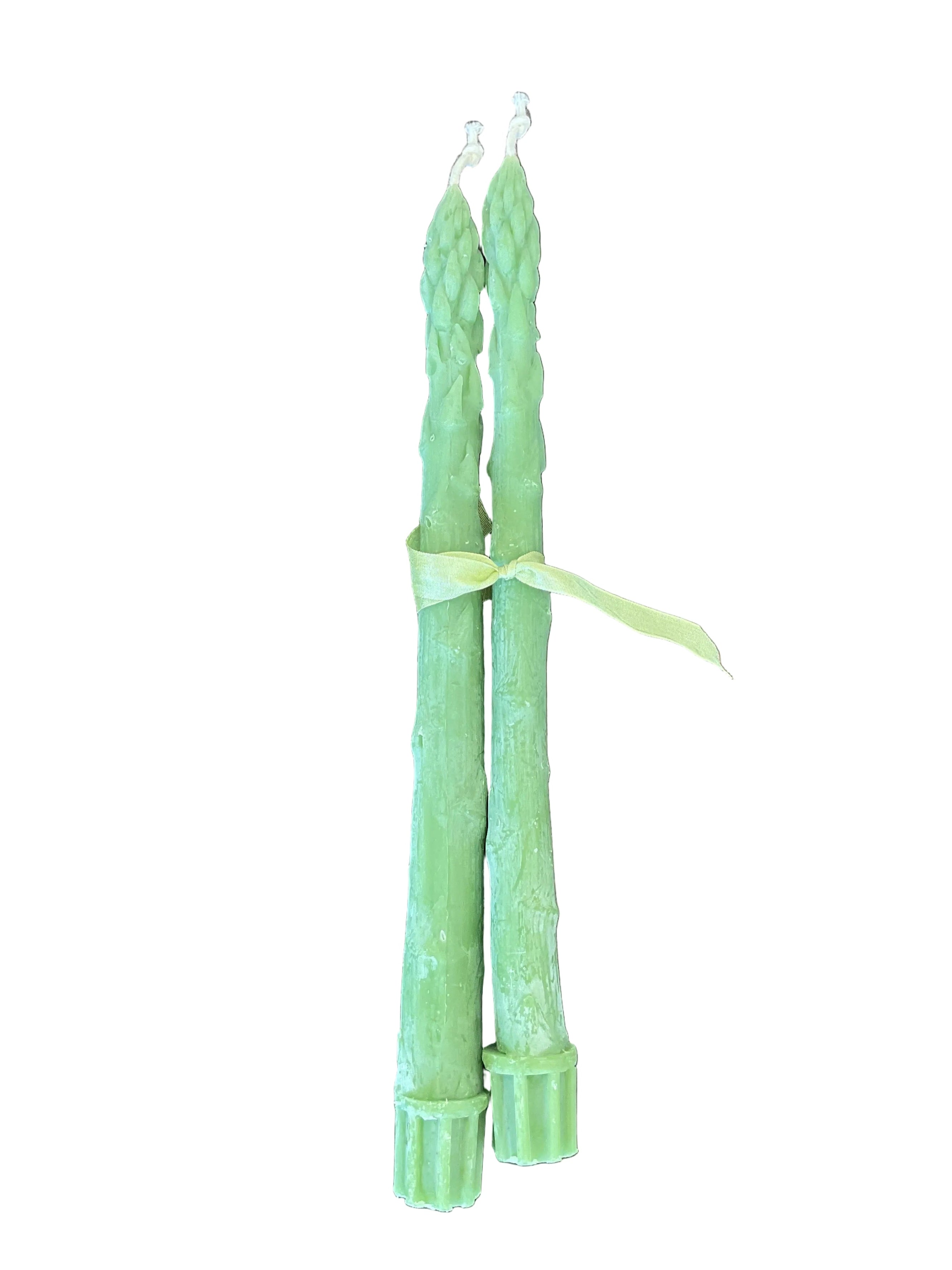 Asparagus-Shaped Beeswax Candles - Pair
