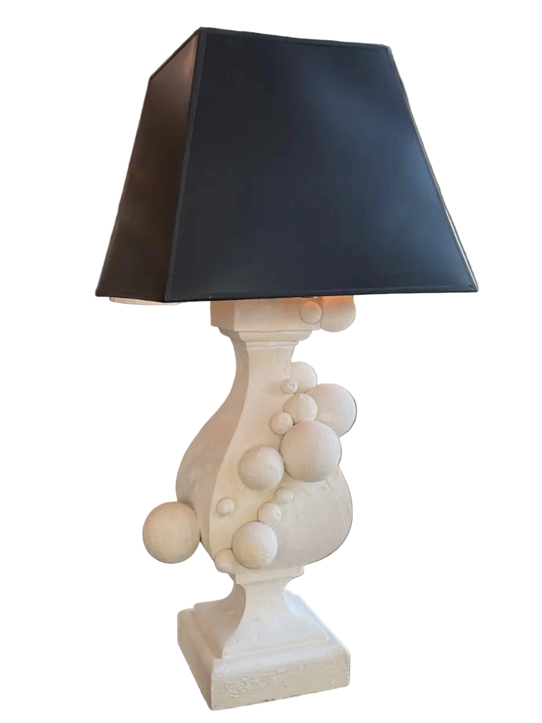 Vintage Plaster "Bubble" Lampo with Black Shade