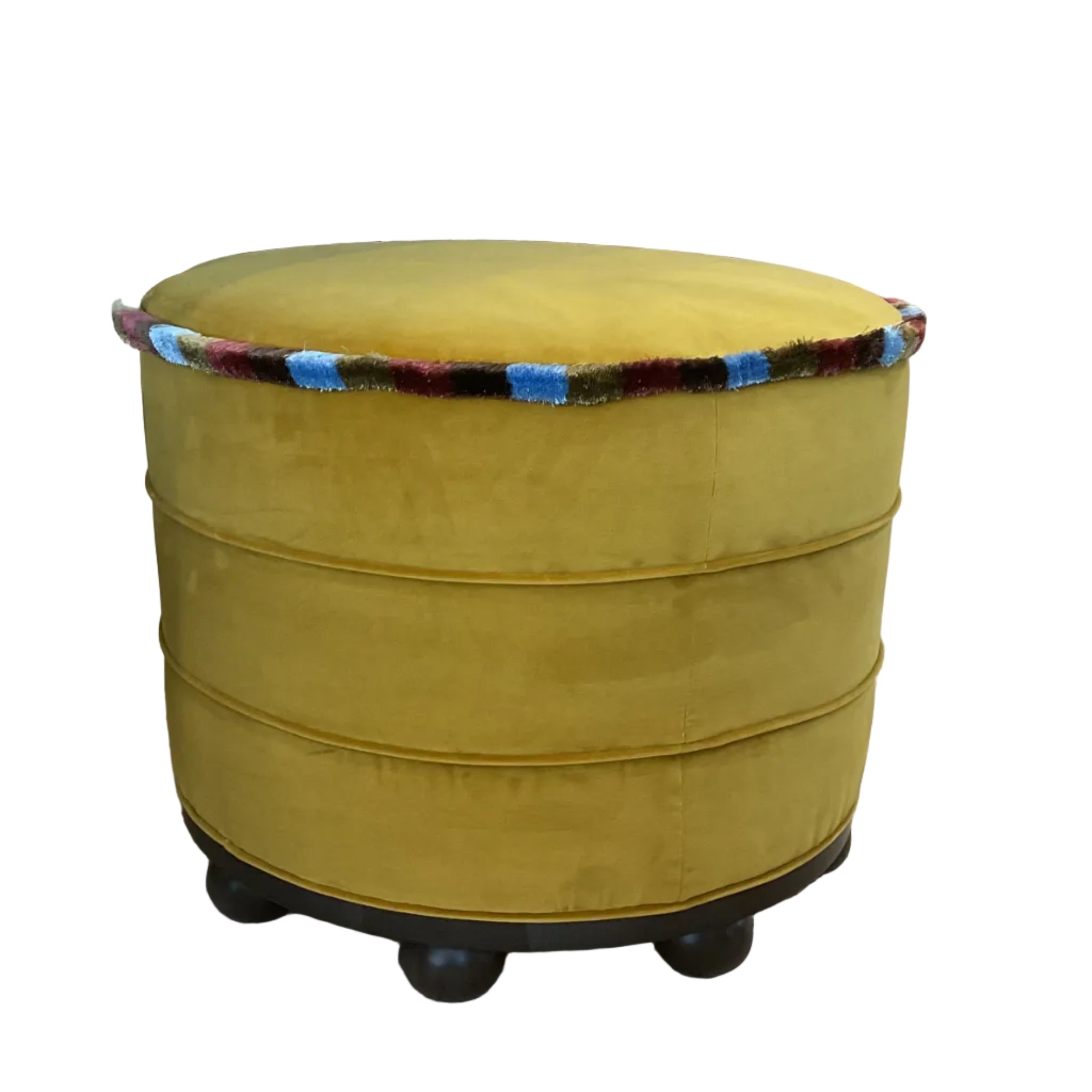 Round Velvet Ottoman