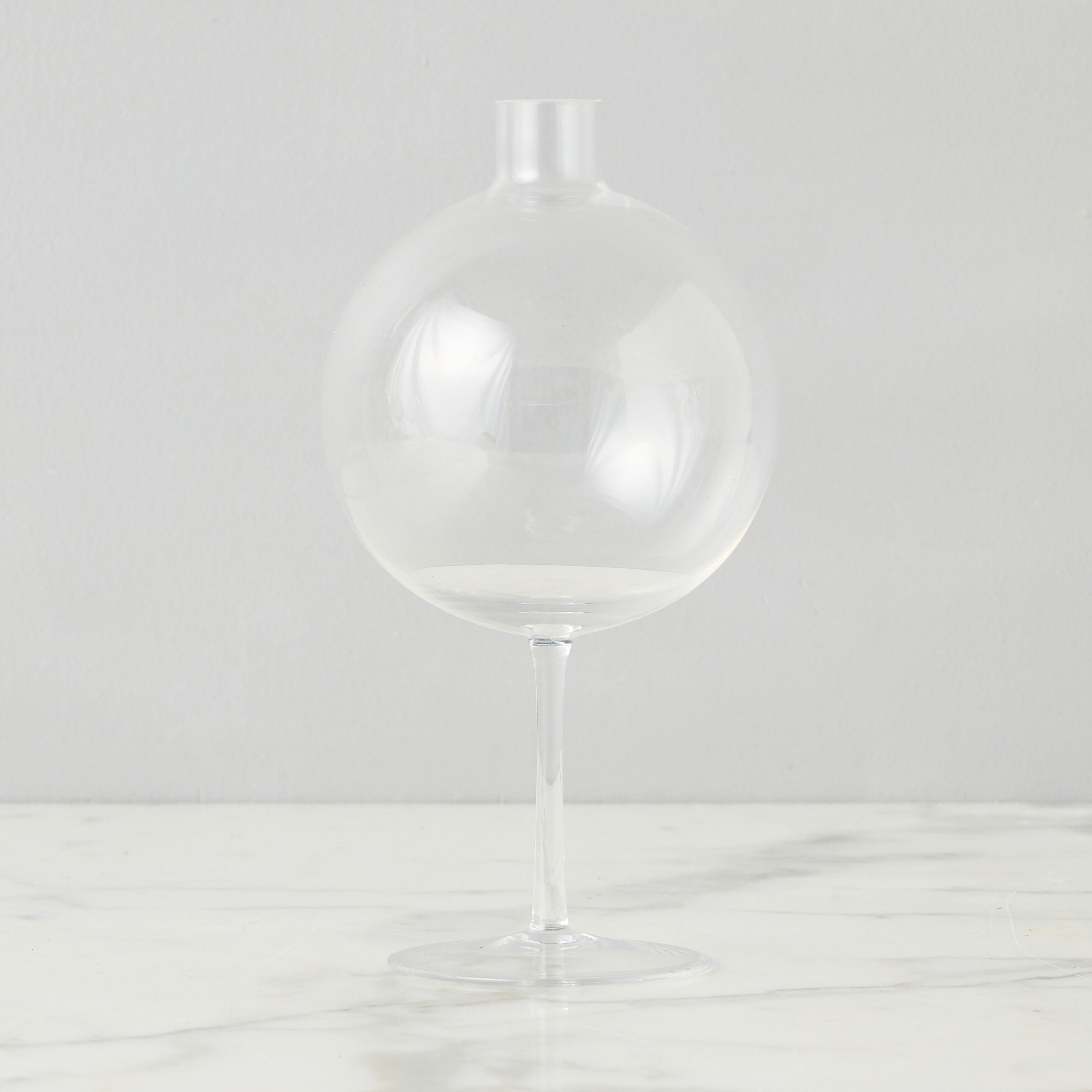 Clear Wine Glass Shaped Flower Vase, Large