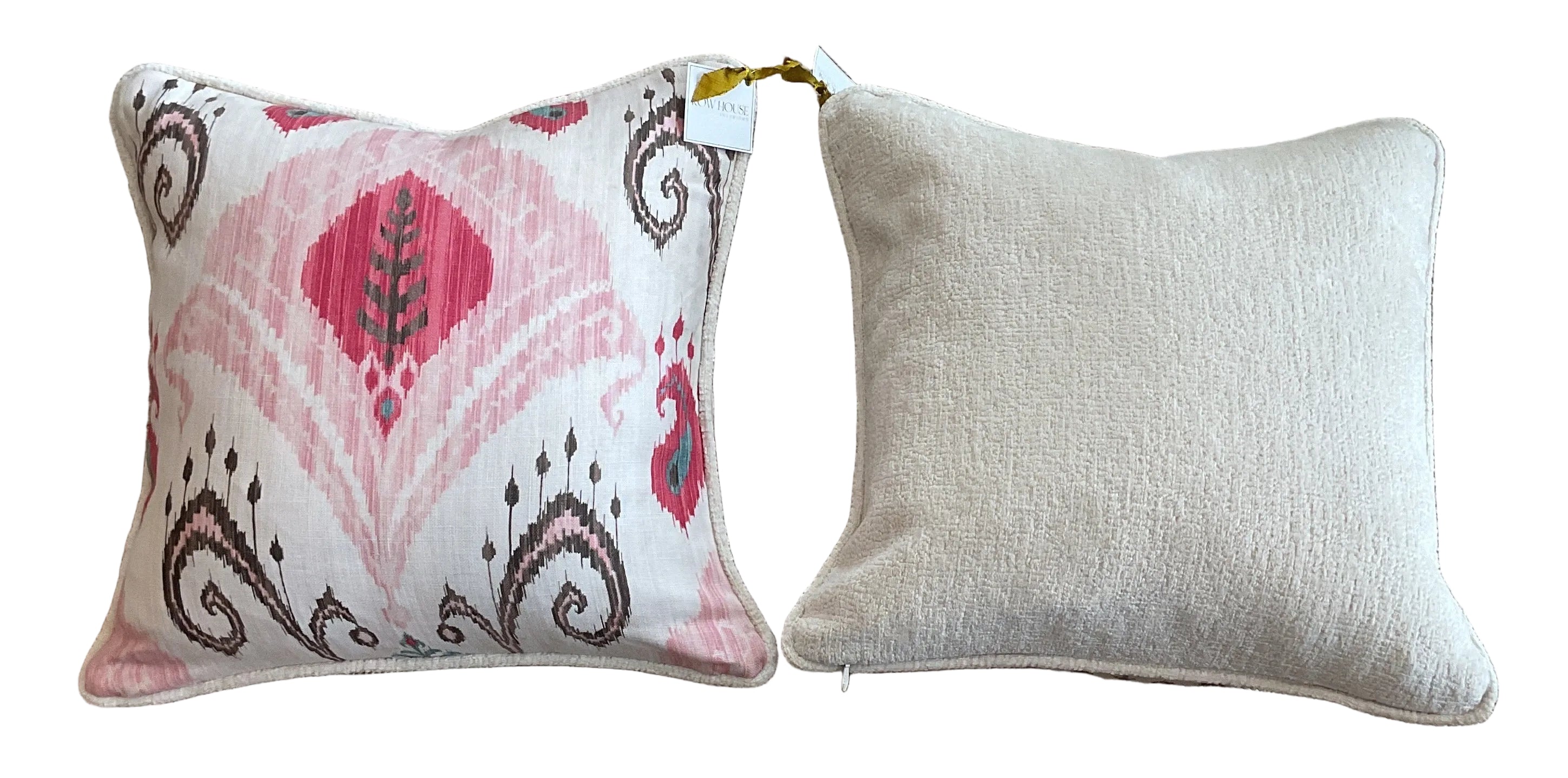 Custom Pillows  22x22 Pink Ikat Print