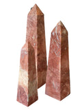 Large pink marble obelisk