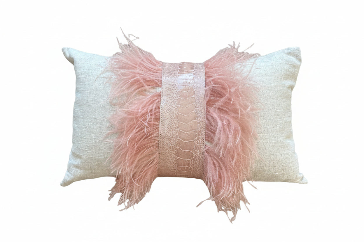 Ostrich Feather Lumbar