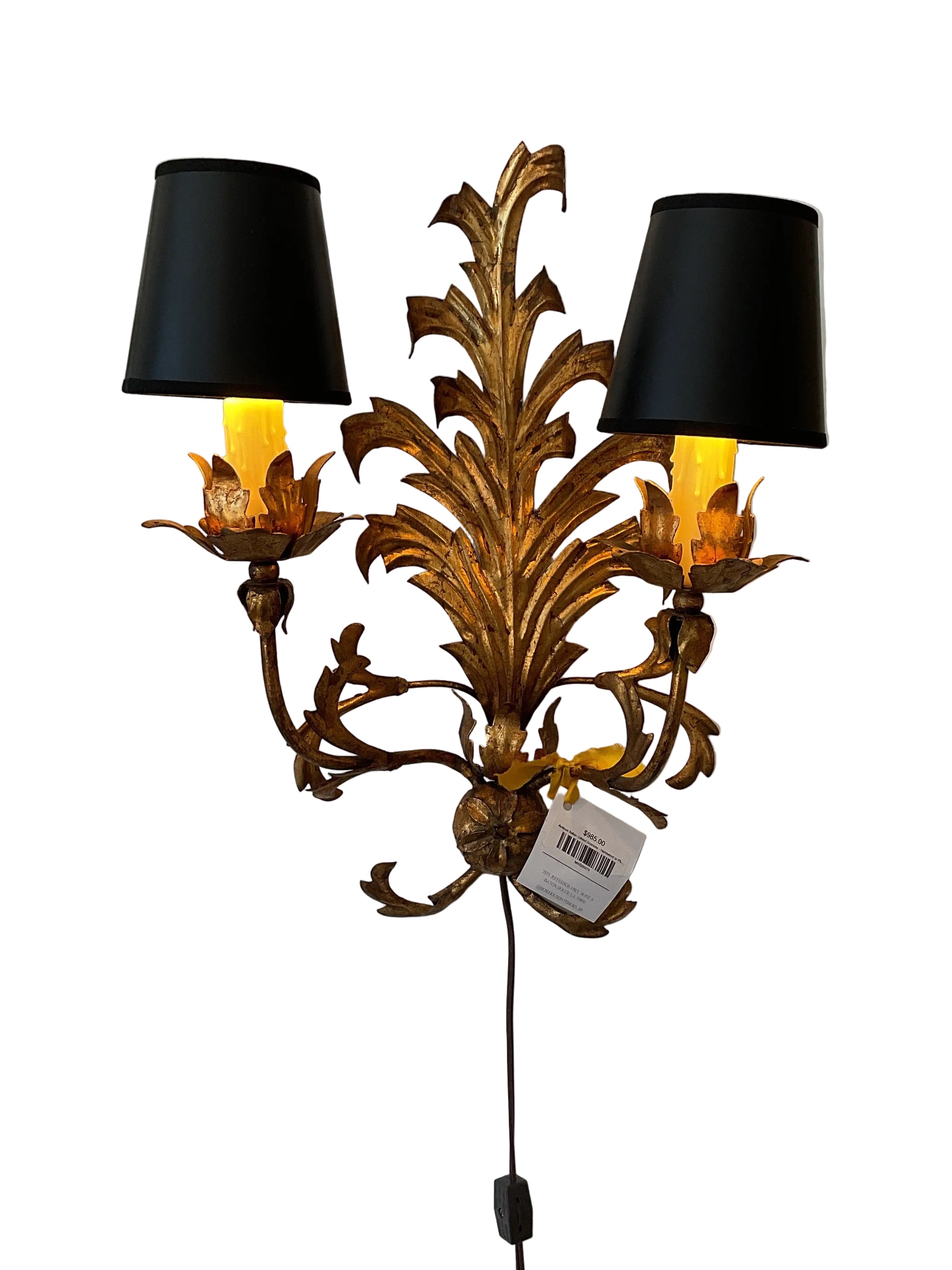 Antique Italian Gilded Sconces - Hardwired or Plug in