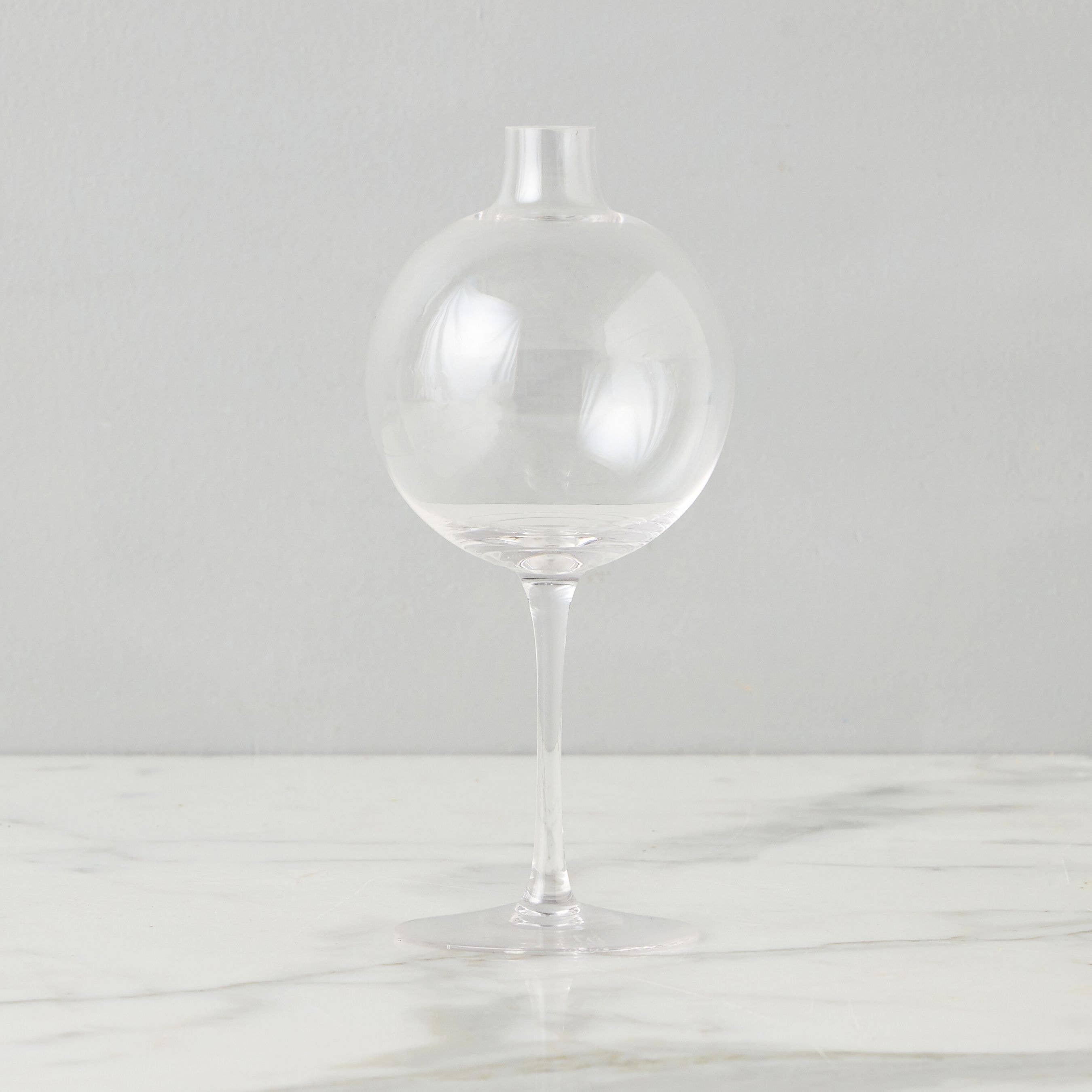 Clear Wine Glass Shaped Flower Vase, Medium