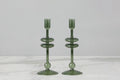 Glass Candlestick, Small, Emerald
